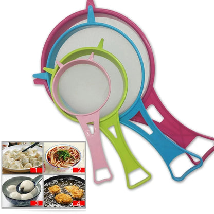 New 4Pcs Plastic Fine Mesh Filter Colander Soy Milk Sieve Flour Sieve with Handle Juice and Tea Filter Kitchen Tool
