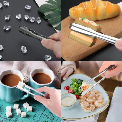 Pinze di ghiaccio in acciaio inossidabile caffè cubetti zucchero piccoli clips bbq pinza per carne bbq plancia morsetto per matrimoni per le feste cucina cucina cucina