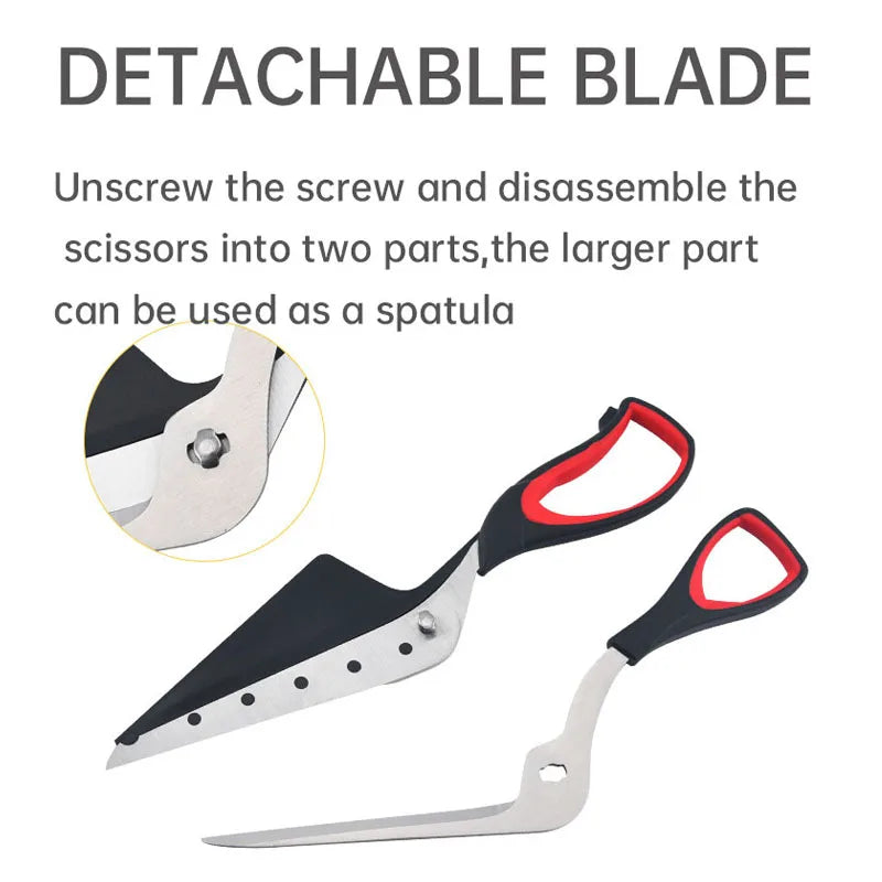 Professional Pizza Scissors Detachable Sharp Stainless Steel Blade Pizza Cutter Scissors Easy Cutting Pizza Spatula Slicer Tools
