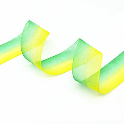 5 meter 25 mm gradientfärg organza band för bröllop heminredning diy presentförpackning handgjorda tillbehör #ro