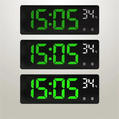 Contrôle vocal ALLOCHE ALLOCE DATÉRATURE numérique Date 2 Alarme USB alimentée toujours sur la snooze Table Clock Night Mode 12 / 24h Corloge LED