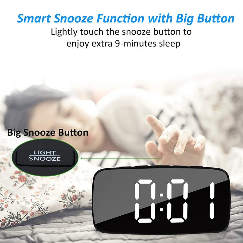 Superhoud vibrerande väckarklocka med Bed Shaker Multifunktionell dubbel USB för kraftig sovad döv hårt snooze