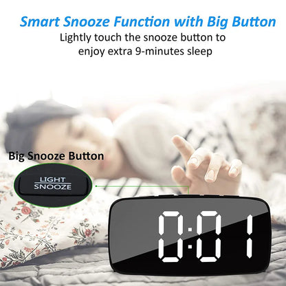 Superhoud vibrerande väckarklocka med Bed Shaker Multifunktionell dubbel USB för kraftig sovad döv hårt snooze