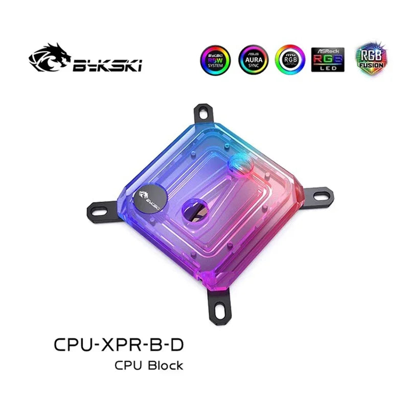 Bykski CPU Block Use for INTEL LGA 1151 1156 1700 1800 AMD AM4 AM5 / Water Cooler Radiator 5V ARGB Light SYNC / CPU-XPR-B-I/M-D