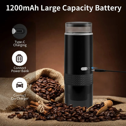 Wireless portable coffee machine household small rechargeable handheld espresso outdoor capsule Portable coffee maker
