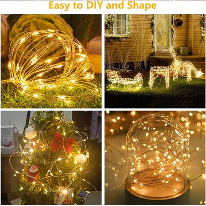 3M LED завеси String Lights Фея декорация USB Holiday Garland Lamp 8 режим за домашна градина Коледно парти Нова година сватба