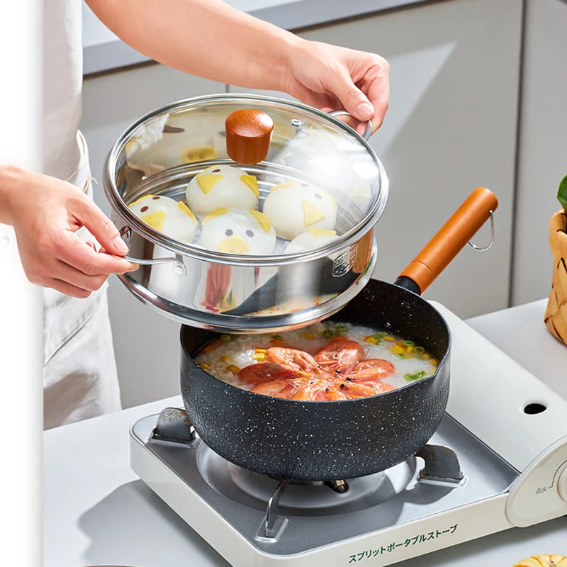 Gianxi Multifunktionel snepotte Non-Stick Pan Kitchen Reftensils Rustfrit stål Mælkepotte Køkken Praktisk køkkengrune gryde