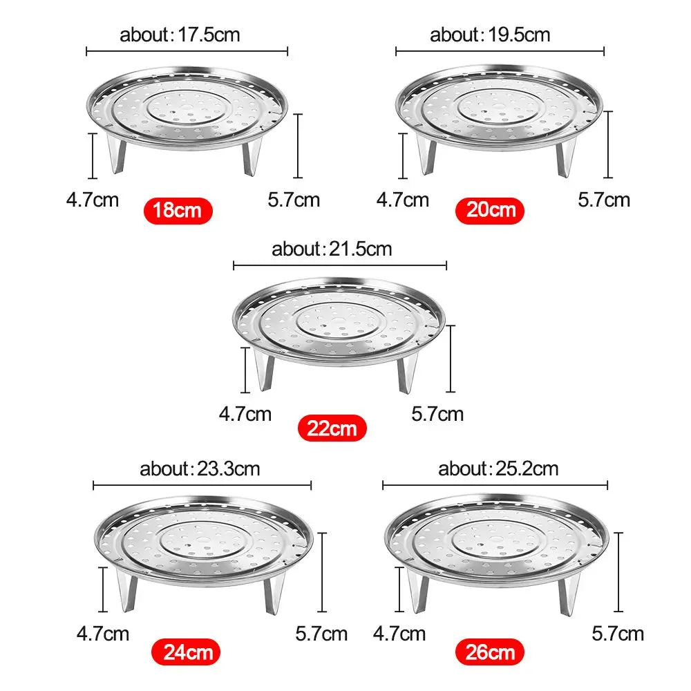 New Stainless Steel Tray Stand Multifunction Cookware Steamer Shelf Pot Steaming Steamer Rack