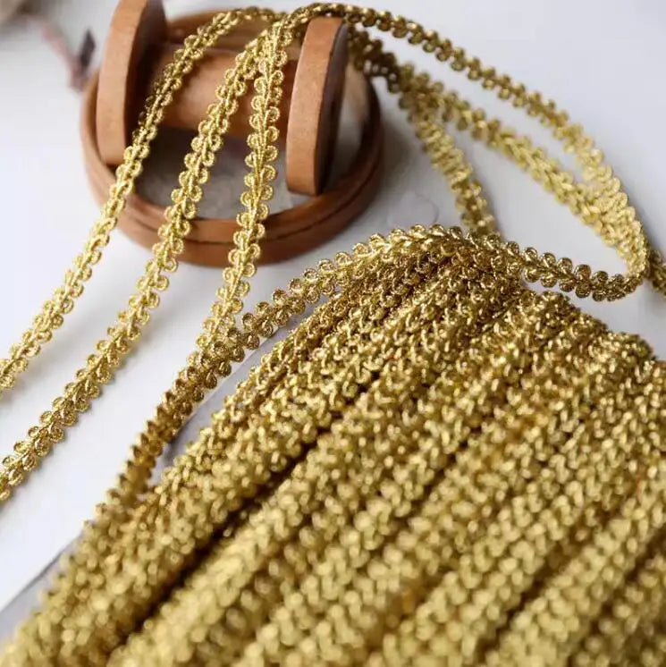 5 meter guldblonder trimmer strikkede bånd bånd Stof Syning af rør til cosplay tøj håndlavet tilbehør DIY håndværk 8 mm