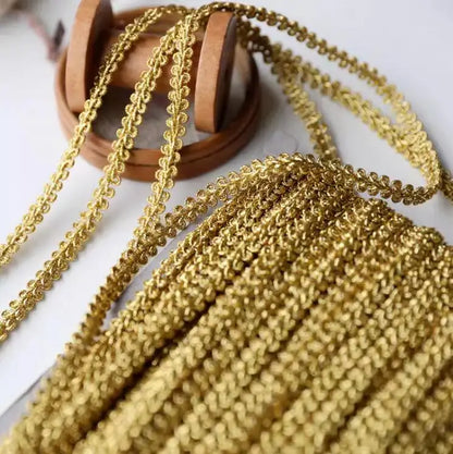 5 meter guldblonder trimmer strikkede bånd bånd Stof Syning af rør til cosplay tøj håndlavet tilbehør DIY håndværk 8 mm