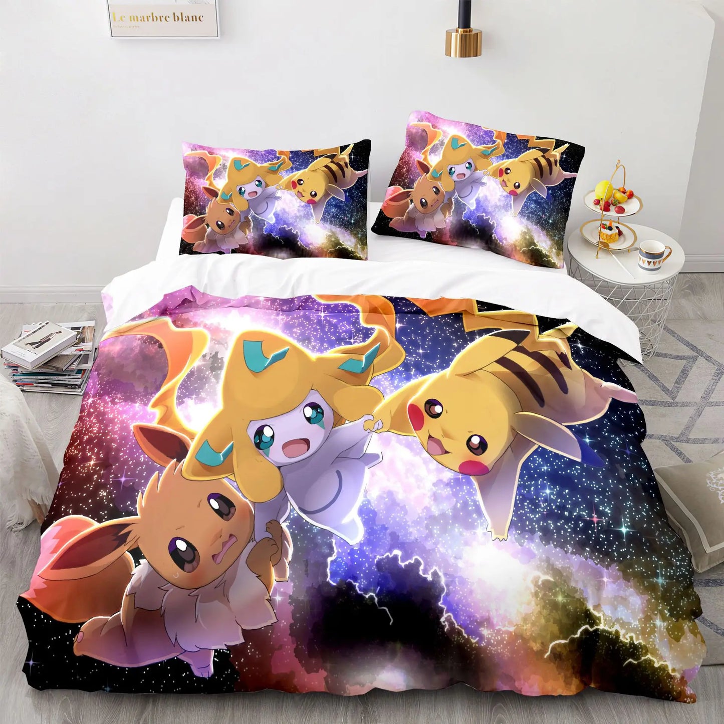 Pokemon Pikachu ágynemű szett 3D otthoni paplan fedél hálószoba dekoráció gyerekeknek fiú lány paplan queen király méret