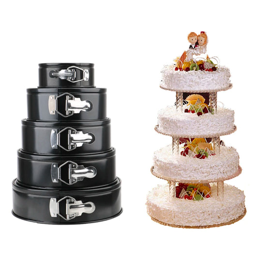 Removable Bottom Carbon Steel Cakes Molds Non-Stick Metal Bake Mould Kitchen Accessories Round Cake Pan Bakeware