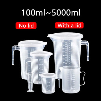 Misurazione graduata in plastica Coppa di grande capacità di laboratorio Becher Clear con cottura da cucina trasparente per miscelazione trasparente