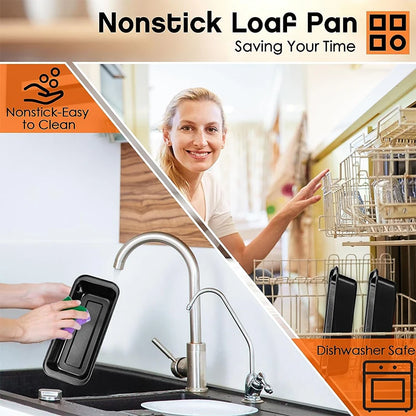 LMetjma Nicht -Stick -Backbrotbrot Laib Pan Kohlenstoffstahl Toast Brot Pfanne Küche Rechteck Backware für Brownies Hackbraten JT233