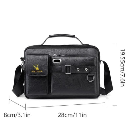 PU Shoulder Bag Men's Handbag Men's Casual Bag Business Bag Large Capacity Shoulder Crossbody Bag
