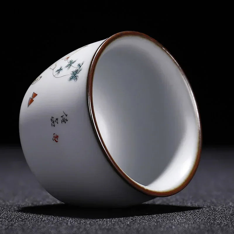 Retro ru cln keramikas tējas tējas kafijas tases ar rokām darināts tējas bļodas ķīniešu tējas komplekts aksesuāri Master Teacup dzērienu piederumi 100 ml