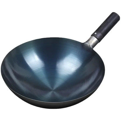 32/34 cm mauste sininen rauta wok päällystämätöntä potin potin kevyt klassinen kokki wok ulkona keittiön keittiövälineet kaasuliesi