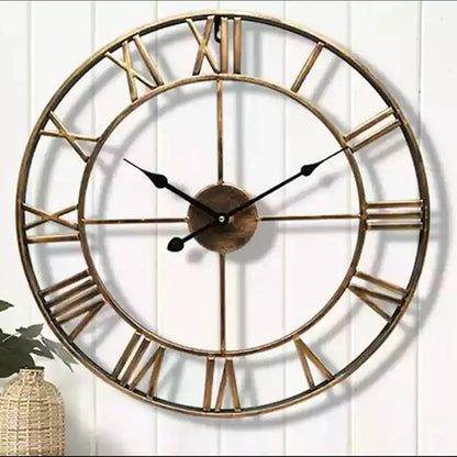Moderni orologi da parete 3d 3d numeri romani in metallo rotondo in metallo accurato silenzioso silenzioso ornamento ornamento soggiorno decorazione