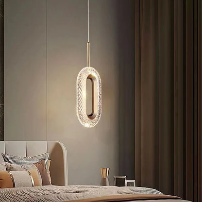 Nordic Crystal LED Pendant Lamp Aisle Chandelier for Living Dining Room Bedroom Bedside Home Decoration Lighting Fixture Lustre