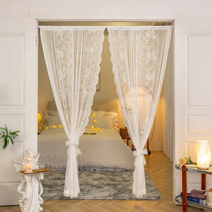 Yanyangtian en dentelle romantique piste transparente rideau de luxe en tulle