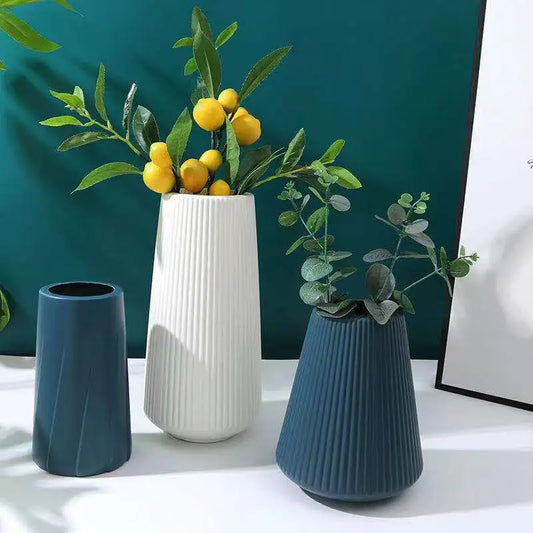 Morandi Plastic Vase Living Room Decoration Ornaments Modern Origami Plastic Vases for Flower Arrangements Home Decoration