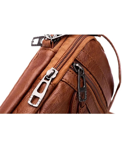Sac à épaule en cuir souple PU grande capacité Sac à forte épaule décontractée et légère pour les femmes