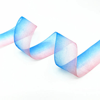 5 meter 25 mm gradientfärg organza band för bröllop heminredning diy presentförpackning handgjorda tillbehör #ro