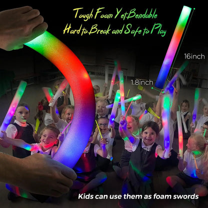 8/10/15/20бр. LED светещи пръчици насипни цветни RGB Glow Foam Stick за коледен рожден ден сватба сияние в тъмните партита