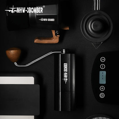 MHW-3BOMBER 38mm Handmatige koffiemolen met magnetische 7 kern roestvrijstalen Burr 24 Verstelbare instellingen Home Barista Accessoires