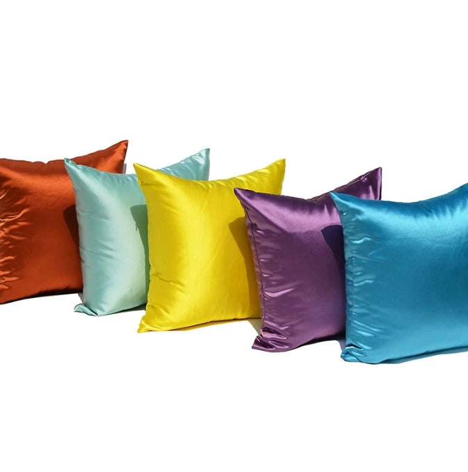 Carcasă de pernă de mătase imitată 100% Satin pernă din satin 50x50 pernă solidă 60x60cm decor pentru casă pentru canapea 45x45 40x40 neted