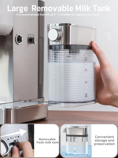 Hibrew 3 1 daļēji automātiskā espresso kapučīno latte kafijas mašīnas automātiskā piena putu malta kafijas nerūsējošais tērauds h13a