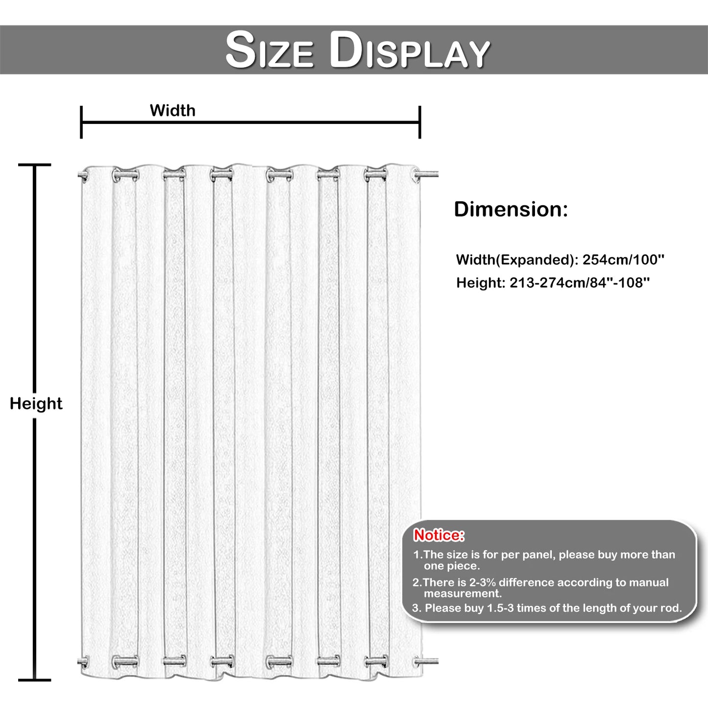 Extra Large Blackout Windproof Outdoor Curtains Eyelets Top and Bottom Grommets Patio Waterproof Garden Thermal Curtains Drapes